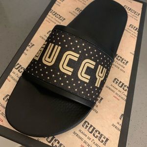 Men’s 11 “Guccy” Gucci Slides